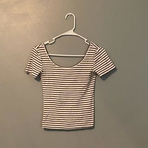 Pin striped black and white top